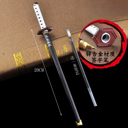 Anime Demon Slayer Sword Gel Pen – Tanjirou Weapon Cosplay Prop, Black Refill, Gift Box Package