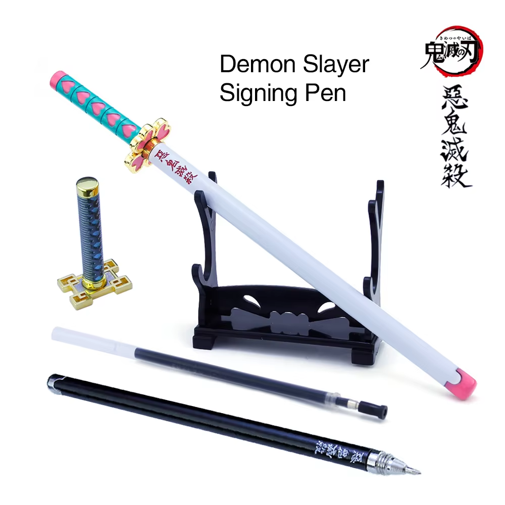 Anime Demon Slayer Sword Gel Pen – Tanjirou Weapon Cosplay Prop, Black Refill, Gift Box Package