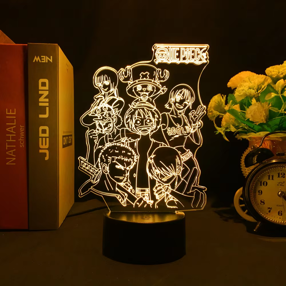 One Piece Monkey D. Luffy Wanted Card LED-Nachtlicht – Cooler Acrylständer für Kinder und Geburtstagsgeschenke