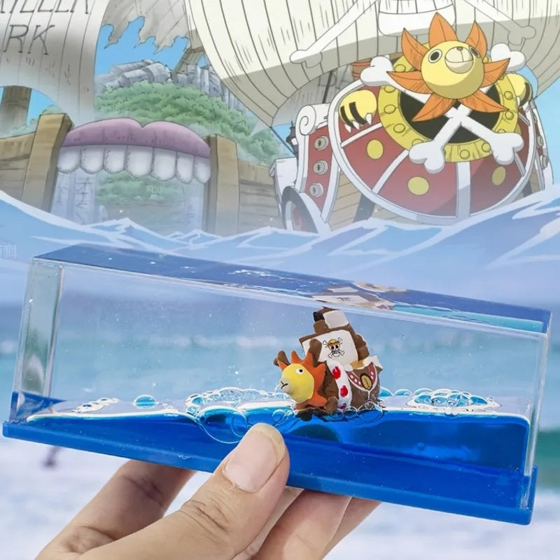 3d Ship Fluid Drift Bottle Thousand Sunny Ship Going Merry Boat One Piece Floating Boat Ornament Decompression Gift