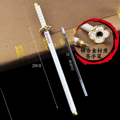 Anime Demon Slayer Sword Gel Pen – Tanjirou Weapon Cosplay Prop, Black Refill, Gift Box Package