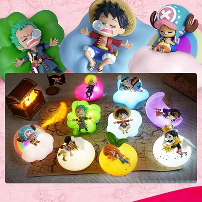 Lámpara de noche LED de One Piece Luffy Zoro Nami Sanji: lámpara de figura de anime con brillo suave para dormitorio, regalo perfecto para niños y decoración de habitación