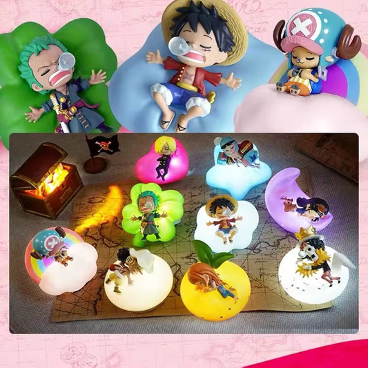 One Piece Luffy Zoro Nami Sanji LED-Nachtlicht – Sanft leuchtende Anime-Figurenlampe fürs Schlafzimmer, perfektes Kindergeschenk und Zimmerdekoration