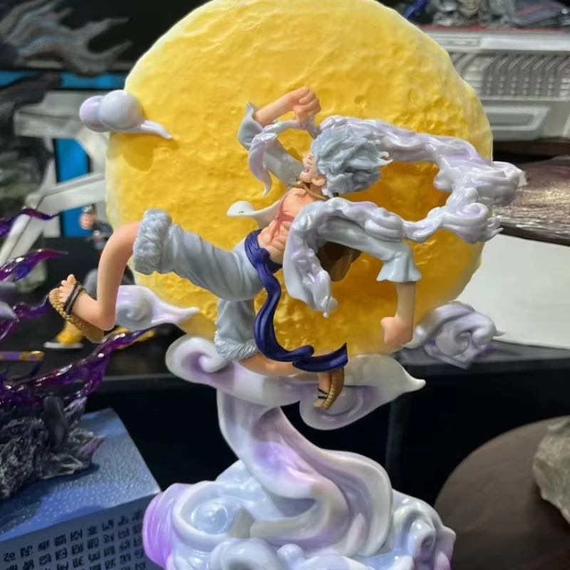 16 cm große One Piece Gear 5 Ruffy Moon Fairy Nika Figur – Actionstatue mit Mondlicht, perfekt für Modellsammlungen und Anime-Fans