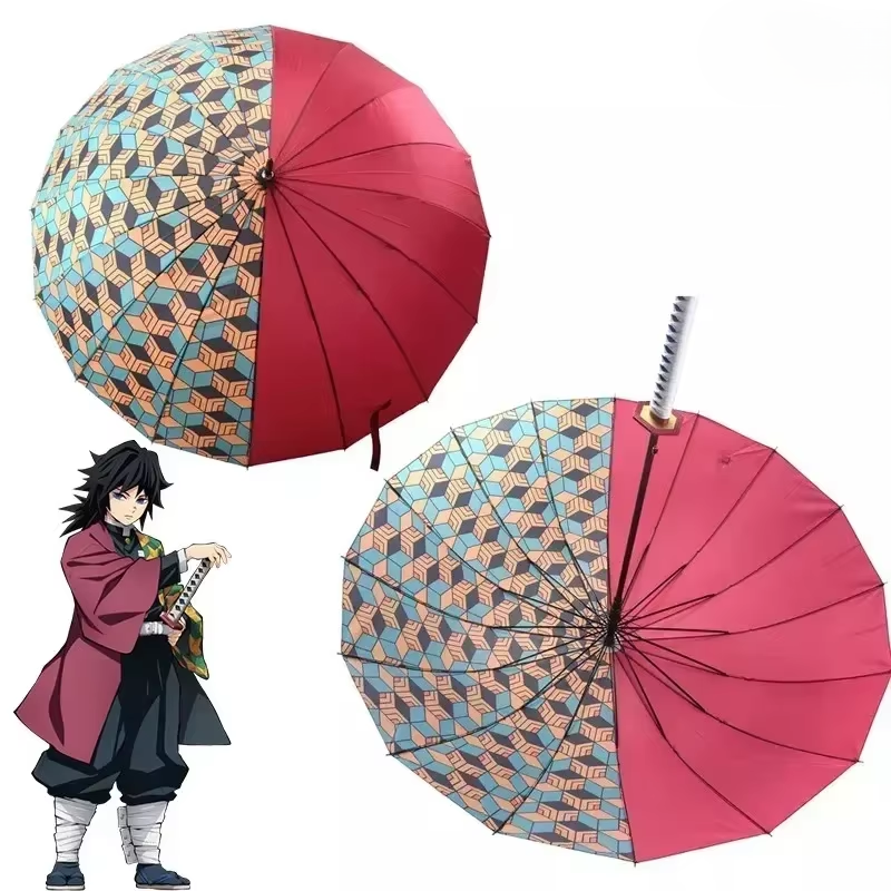 Demon Slayer Katana Umbrella – Samurai Sword Handle, Tanjirou & Shinobu Ninja Parasol