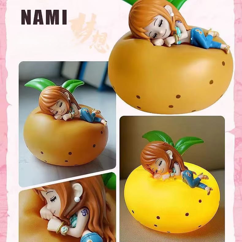 Lámpara de noche LED de One Piece Luffy Zoro Nami Sanji: lámpara de figura de anime con brillo suave para dormitorio, regalo perfecto para niños y decoración de habitación