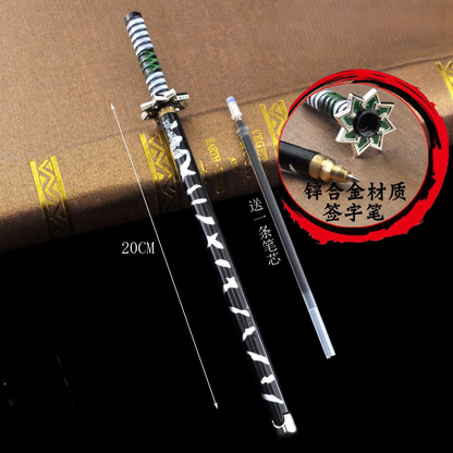 Gelstift mit Anime-Motiv „Demon Slayer“ – Tanjirou-Waffe, Cosplay-Requisite, schwarze Mine, Geschenkbox-Paket