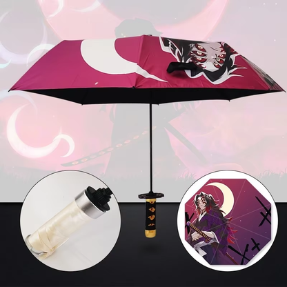 Anime Demon Slayer Umbrella – All-Weather Folding Parasol, Kimetsu no Yaiba Tanjirou, Shinobu, Giyuu, Zoro Katana Rain Gear