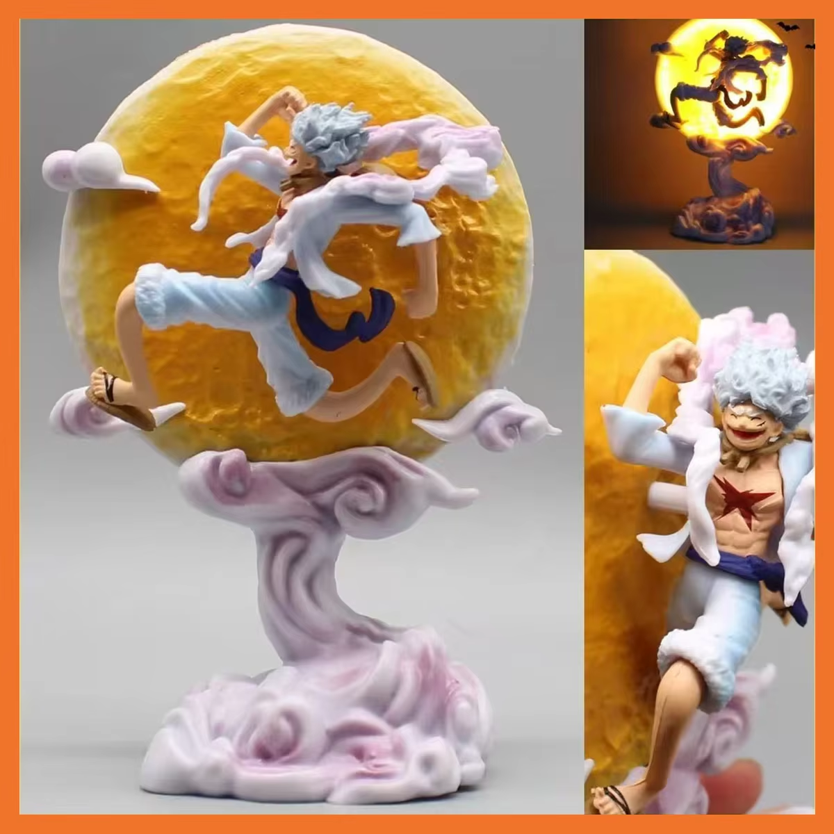 16 cm große One Piece Gear 5 Ruffy Moon Fairy Nika Figur – Actionstatue mit Mondlicht, perfekt für Modellsammlungen und Anime-Fans