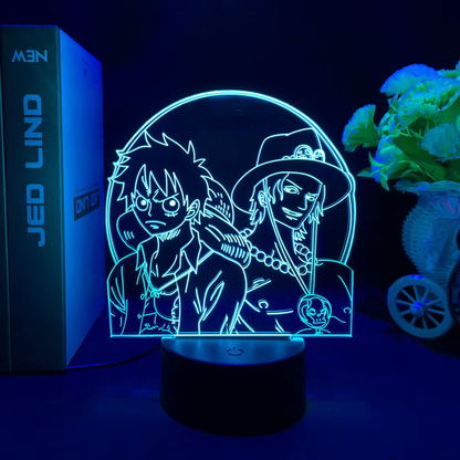 One Piece Monkey D. Luffy Wanted Card LED Nightlight - Cool Acrylic Stand for Kids & Birthday Gifts