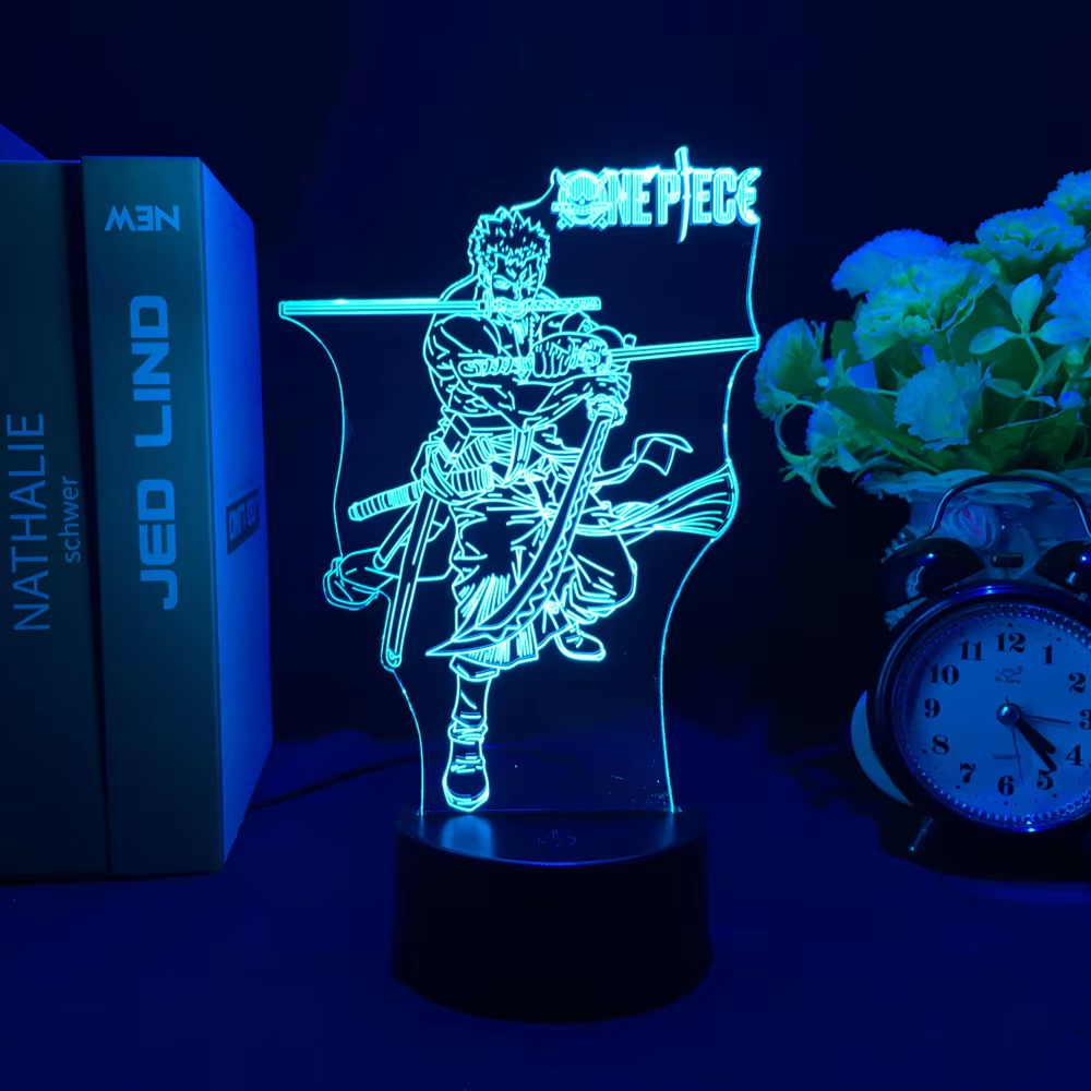 One Piece Monkey D. Luffy Wanted Card LED Nightlight - Cool Acrylic Stand for Kids & Birthday Gifts