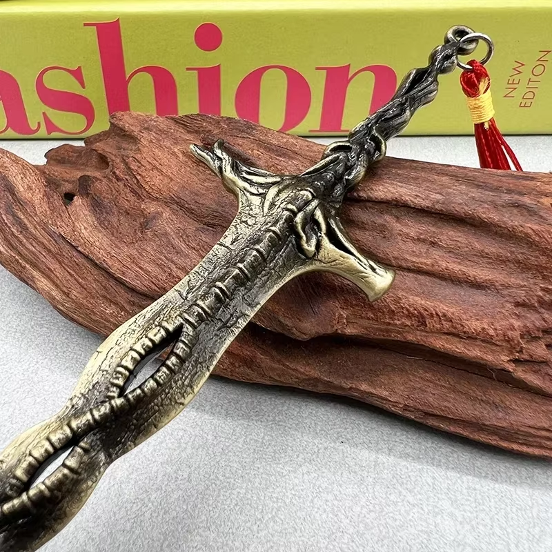 22cm Sacred Relic Sword Marika Elden Ring Metal Weapon Replica, 1:6 Action Figure Accessory, Collectible Decoration