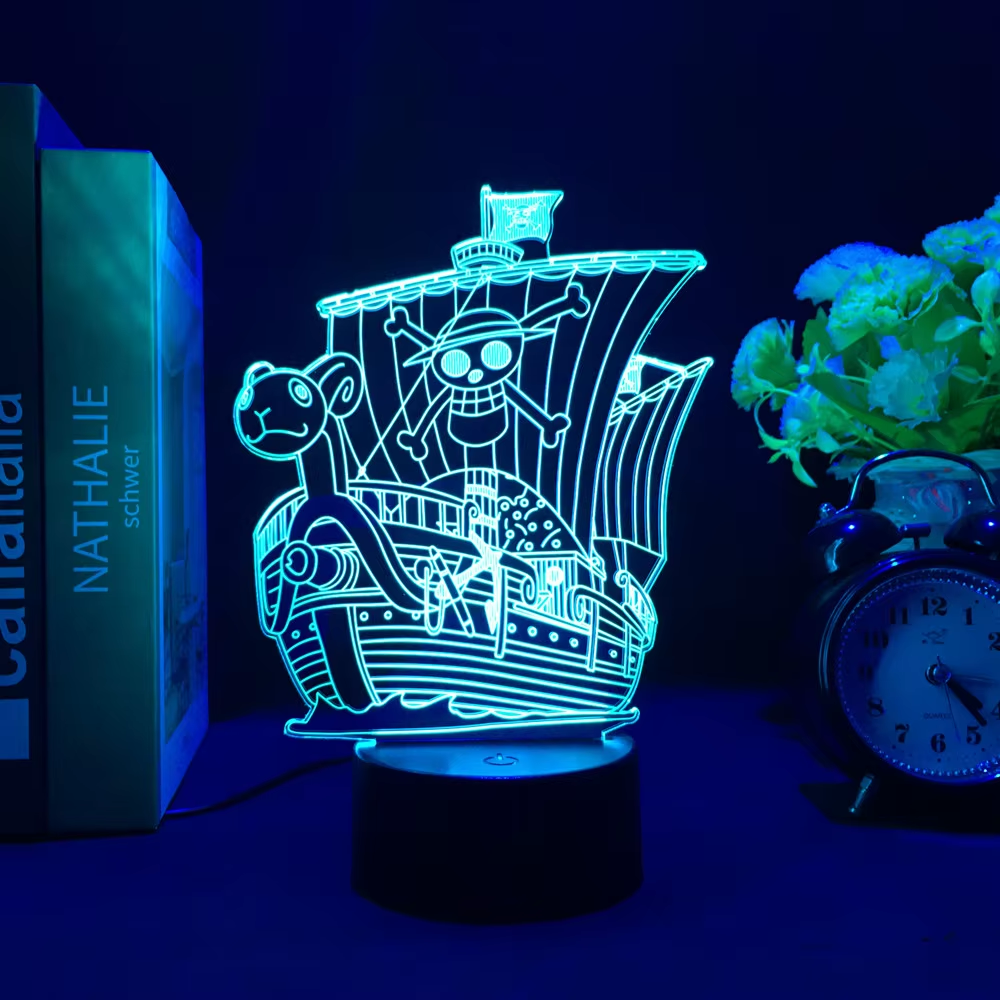 One Piece Monkey D. Luffy Wanted Card LED Nightlight - Cool Acrylic Stand for Kids & Birthday Gifts