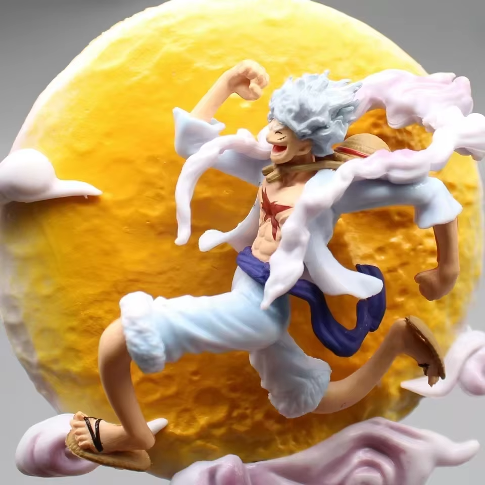 16 cm große One Piece Gear 5 Ruffy Moon Fairy Nika Figur – Actionstatue mit Mondlicht, perfekt für Modellsammlungen und Anime-Fans