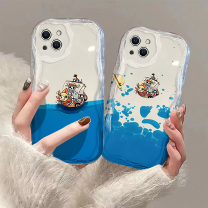 3D Sailing Ship Wave Phone Case for Samsung Galaxy S24 S23 S22 S21 S20 FE Plus Ultra - Soft Silicone Back Cover