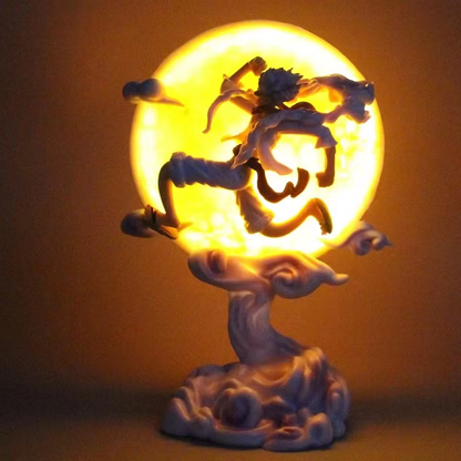 16cm One Piece Gear 5 Luffy Moon Fairy Nika Figure – Action Statue with Moon Light, Perfect for Model Collection & Anime Fans