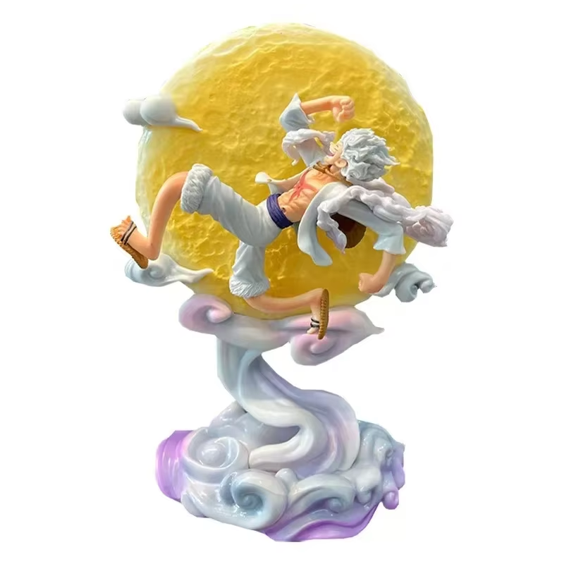 16 cm große One Piece Gear 5 Ruffy Moon Fairy Nika Figur – Actionstatue mit Mondlicht, perfekt für Modellsammlungen und Anime-Fans