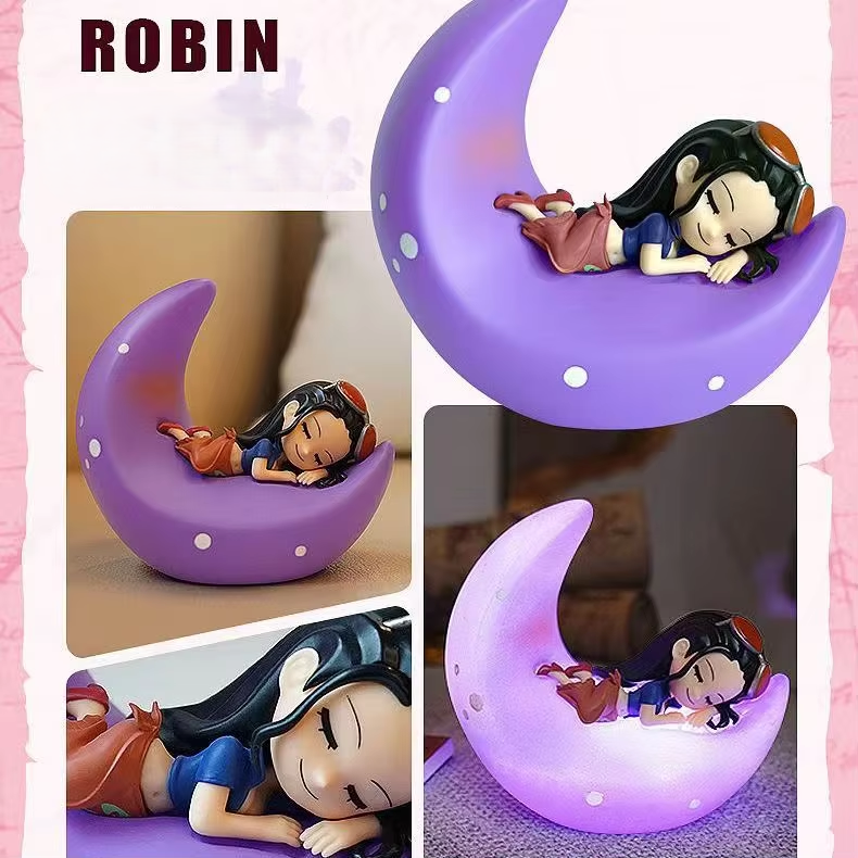 Lámpara de noche LED de One Piece Luffy Zoro Nami Sanji: lámpara de figura de anime con brillo suave para dormitorio, regalo perfecto para niños y decoración de habitación