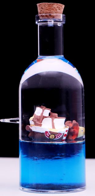 17 CM, Inspired Bottle, Acrylic Creative Liquid + Thousand Sunny Floating Boat