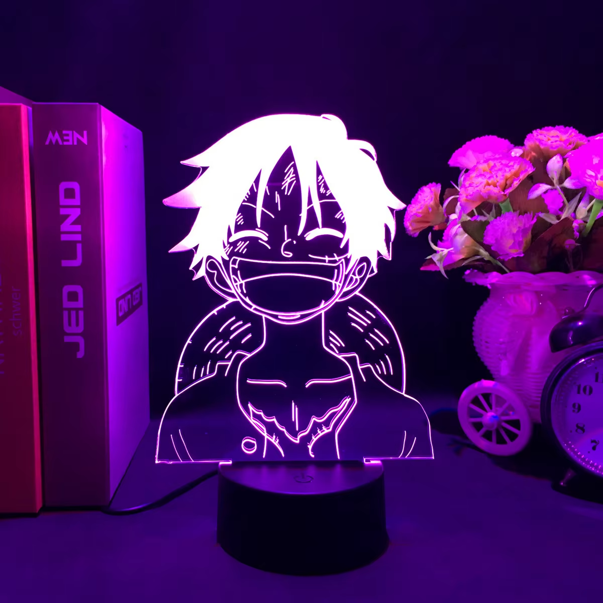 One Piece Monkey D. Luffy Wanted Card LED Nightlight - Cool Acrylic Stand for Kids & Birthday Gifts