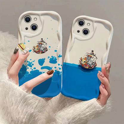 3D Sailing Ship Wave Phone Case for Samsung Galaxy S24 S23 S22 S21 S20 FE Plus Ultra - Soft Silicone Back Cover