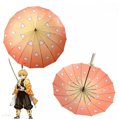 Demon Slayer Katana Umbrella – Samurai Sword Handle, Tanjirou & Shinobu Ninja Parasol