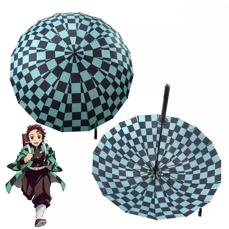 Demon Slayer Katana Umbrella – Samurai Sword Handle, Tanjirou & Shinobu Ninja Parasol