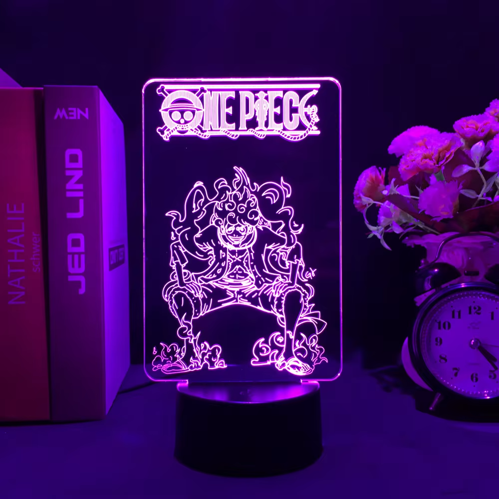 One Piece Monkey D. Luffy Wanted Card LED Nightlight - Cool Acrylic Stand for Kids & Birthday Gifts