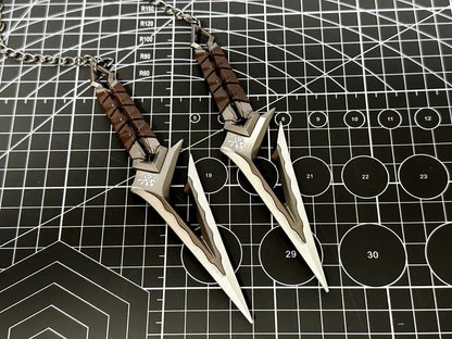 Accesorio de metal tallado en aleación 3D para juego Valorant Kuronami no Yaiba A Pair