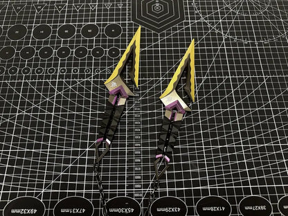 Accesorio de metal tallado en aleación 3D para juego Valorant Kuronami no Yaiba A Pair